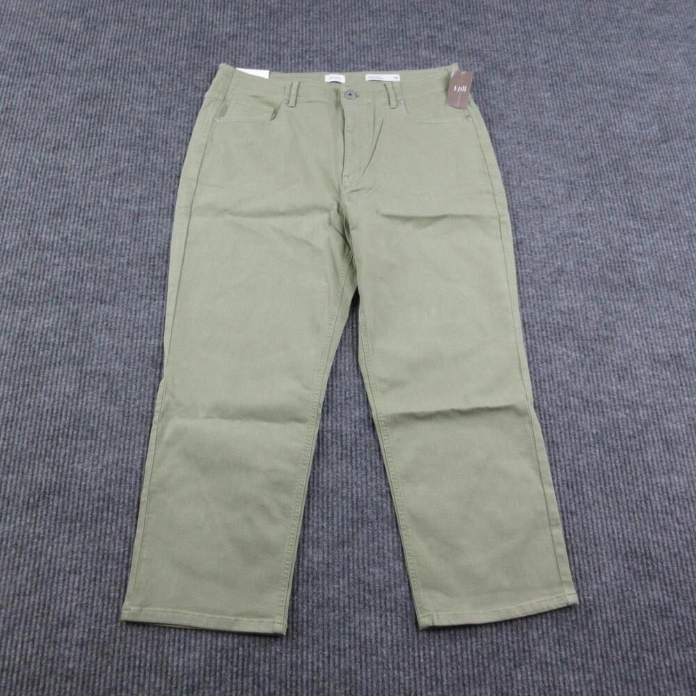J. Jill Pants Womens 14 Light Olive High-Rise Straight-Leg Crop 33x25* NWT